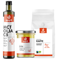 Upgrit Kaffepaket - Ekologiskt (malet) specialkaffe, C8 MCT-olja & ekologiskt ghee