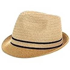 Comhats stråhatt herr Fedora Trilby-hatt Panamahatt strand solhatt handgjord kort brätte, 92569_beige, XL