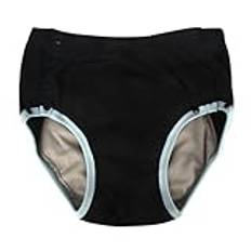 Bomullsinkontinensbyxor for vuxna, justerbar unisex återanvändbar tygblöja for vuxna med tryckknappar Tvättbar andas läckagesäkra kalsonger Underkläder for äldre(Black,Small)