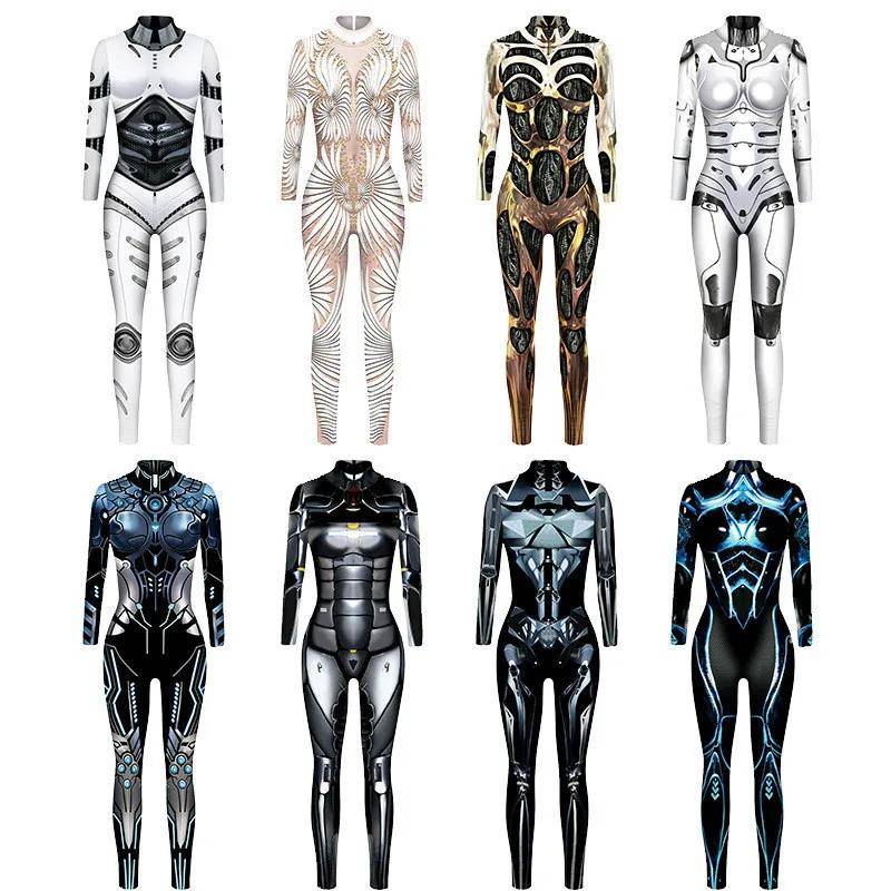 3D Digitaltryck Scenföreställningskostymer Vuxna Halloween-evenemang Karneval Temafest Cosplay-dräkt Låtsasspel Jumpsuit 150cm