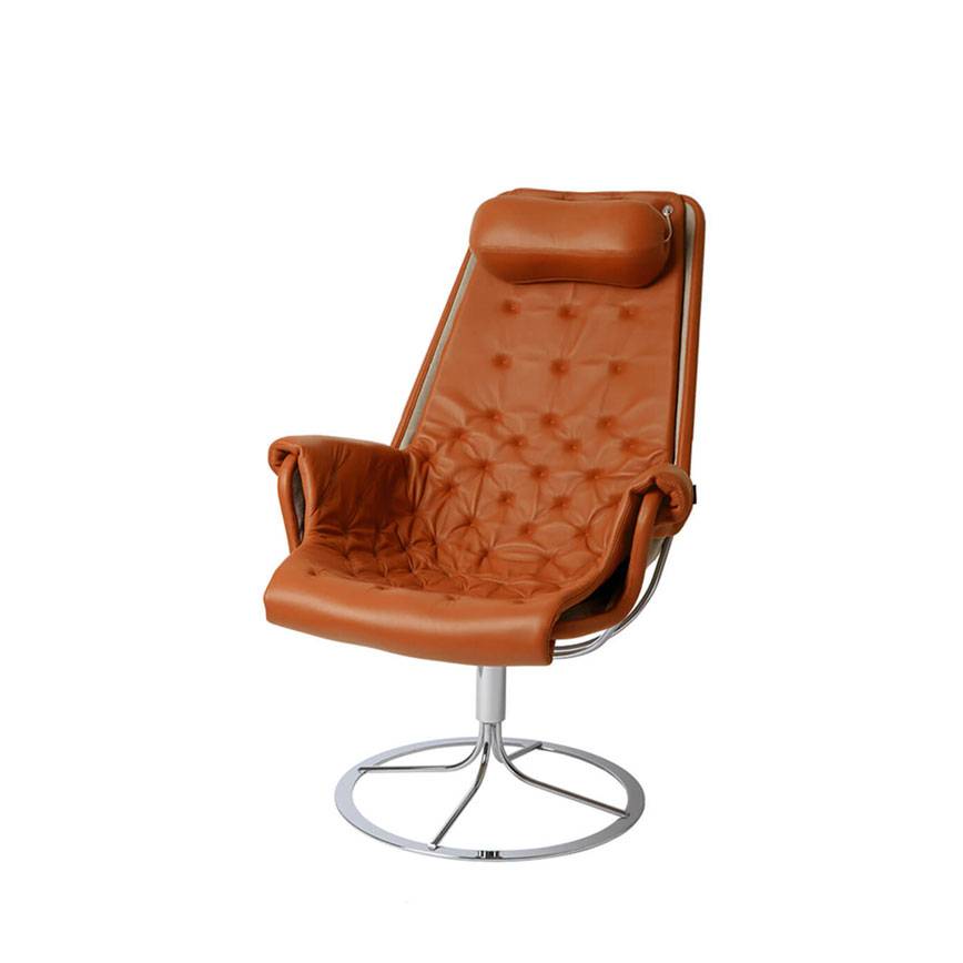 JETSON STOL CROM STEL COGNAC ANILIN/FLAX