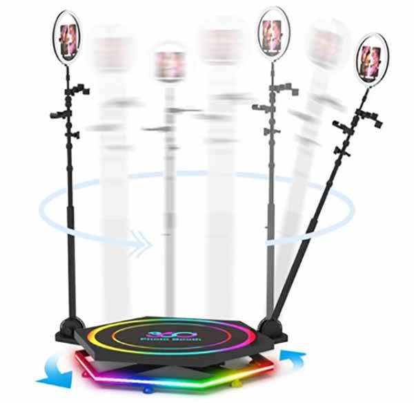 Photo booth 360 snurrplatta RGB 150 cm med hardcase