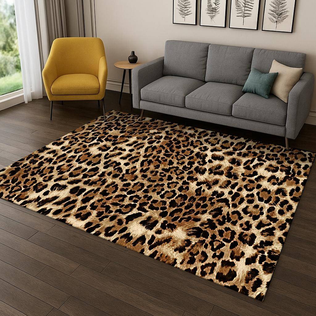 Färgglad Zebra Ränder Leopardtryck Matta Matta för Hem Sovrum Vardagsrum Soffa Dörrmatta Dekor, Områdesmatta Spela Spel Halkfri Matta purple