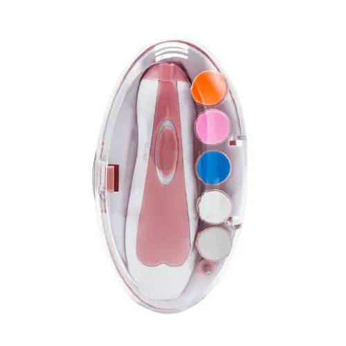 Elektrisk baby-neglefil, blid baby-elektrisk negletrimmer, Elektrisk baby-negleklipper med 7 udskiftningspuder til slibehoveder - Pink