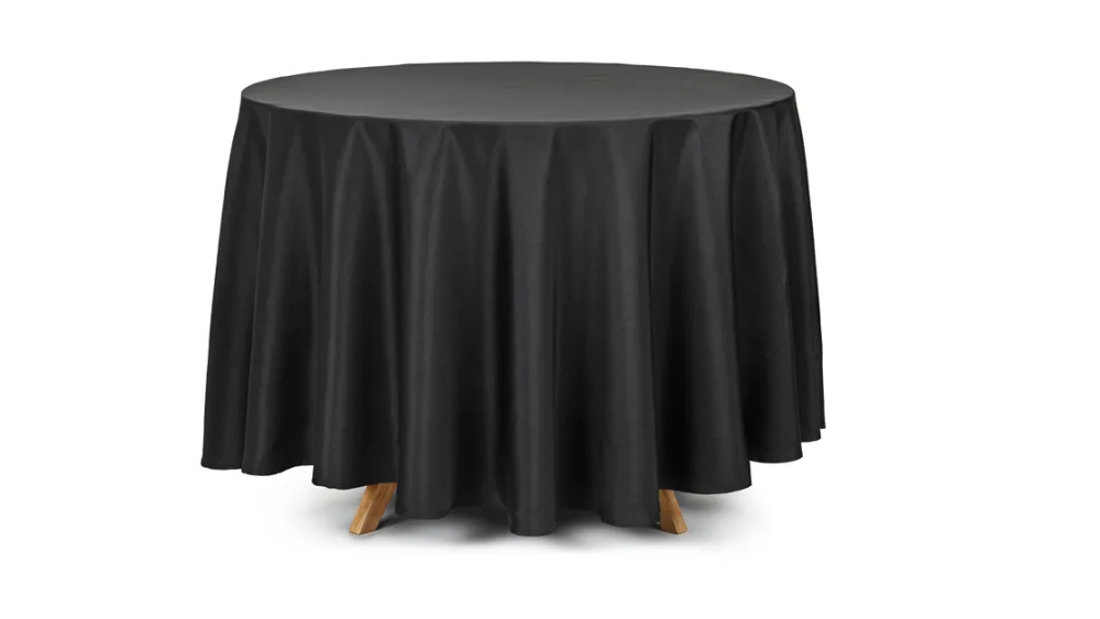 Rund stofdug - Sort - Ø230 cm.