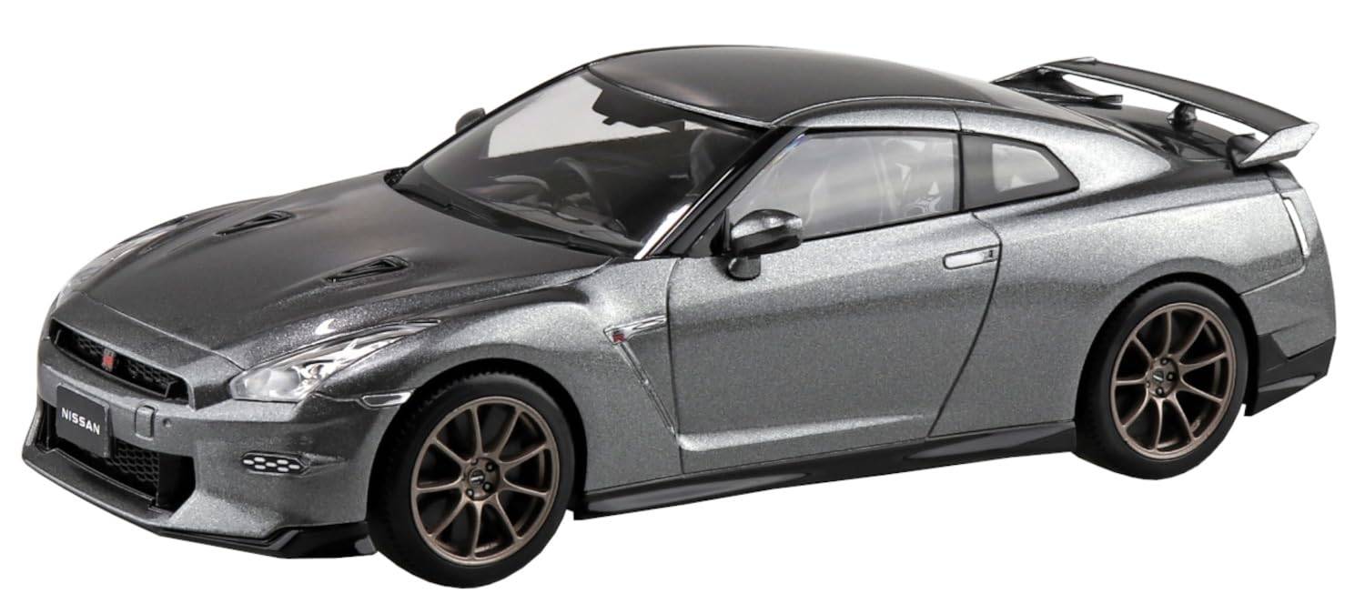 Aoshima Bunka Kyozai Rakupla Snap Kit Nissan R35 NISSAN 2024 Dark Metal Gray Plastic Model 1/32 No.03-DM GT-R (Car)