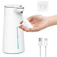 Automatisk tvålpump, tvålpump automatisk väggmontering, 400 ml USB-laddningsbar elektrisk tvålpump med sensor, IPX6 skumtvålspump för badrum, kök och - Vitt (Skum,gel)