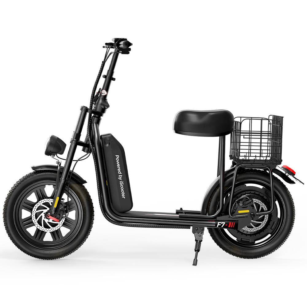 iSCOOTER F7 City Commuting Electric Scooter 1000W Motor 48V10.4Ah Battery 16 Inch inflatable Snow Tires Outdoor Riding E-Scooter With Rear frame