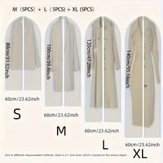 TEMU 12/15pcs Transparent Garment Bag Clothing Cover Dust Proof For Storage Plastic Garment Bag Hanging Garment Bag Dress Bag Dress Bag Long Zippered Wardrobe