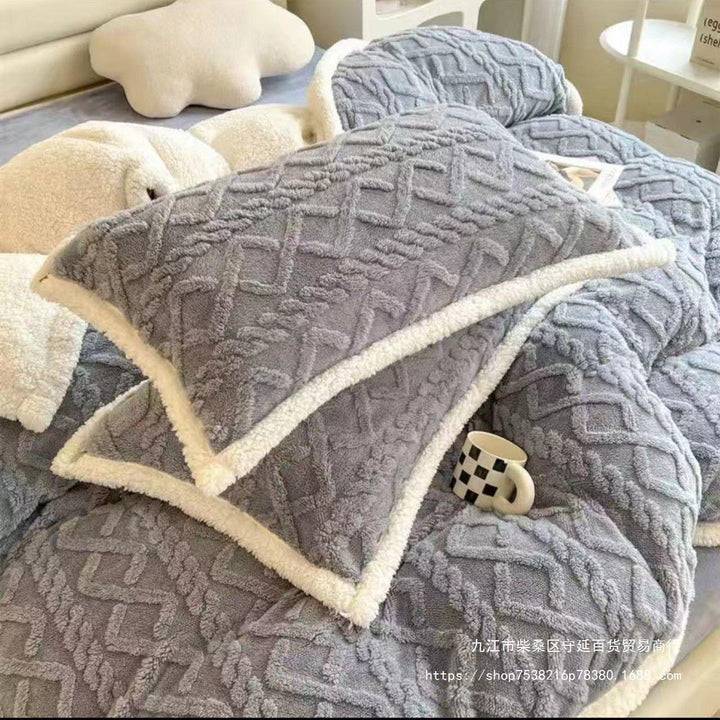 LuxeLoom Duvet - Lyxigt Fleece Duvet för Ultimat Värme och Komfort - Grå / 2x Sloep / 150x200