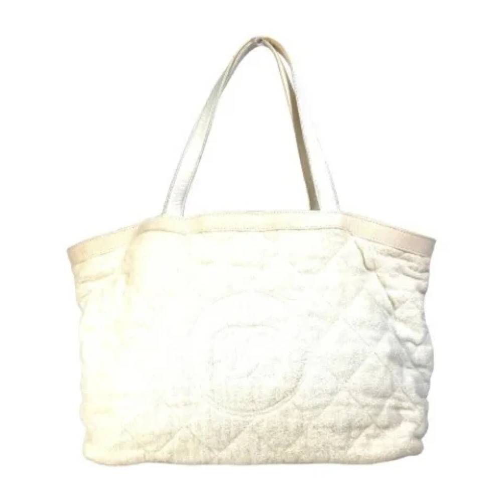 Chanel Vintage Pre-owned Laeder chanel-tasker - Vintage - Dame - Hvid - ONE SIZE - Bomuld