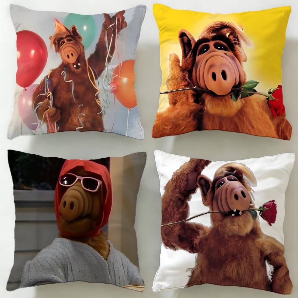 klassisk tecknad serie ALF Kuddfodral Mjukt Lätt att Tvätta Örngott Mångsidigt för Soffa Säng Resor och Kontor