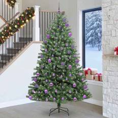 vidaXL Kunstigt Hinged Juletræ Grøn 270 cm PVC og metal