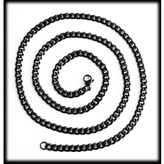 5 mm. Pansarlänk halsband i svart stål., DSN284B