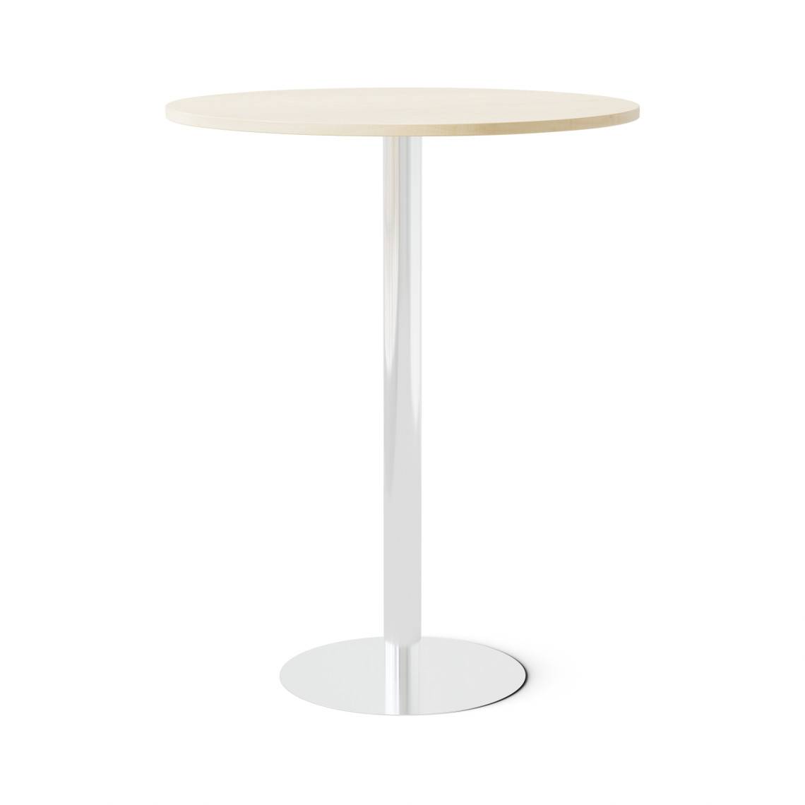 Ståbord Runt, Storlek Ø90 cm, Bordsskiva Björk, Stativ Polerat stål