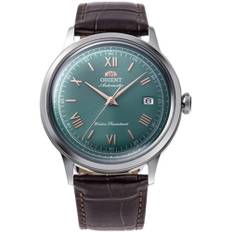 Orient Bambino Classic Green Dial Leather Strap Men&apos;s Watch RA-AC0023E30B