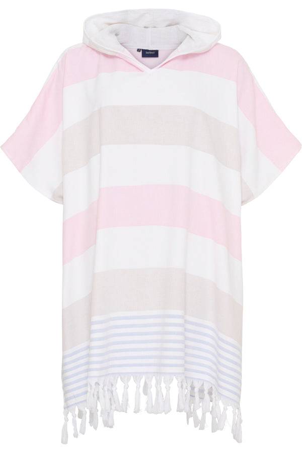 Sea Ranch Beach Poncho Håndklæde 8006 Multistripe Pink One Size