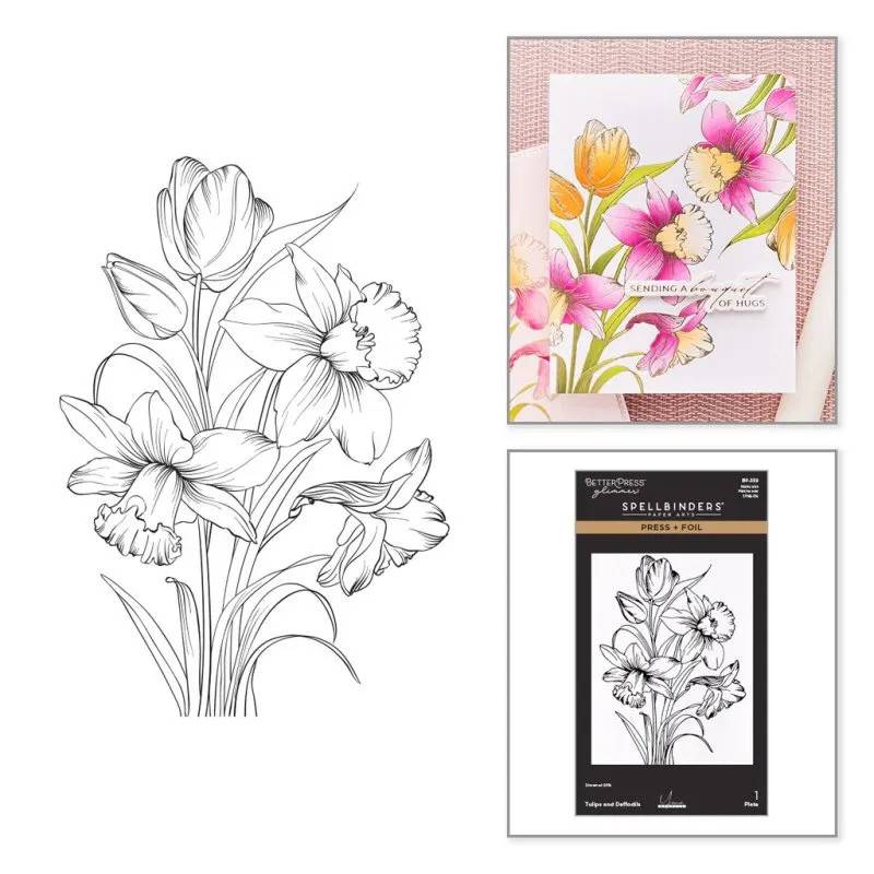 Spellbinders Press + Foil Plate - Tulips and Daffodils by Yana Smakula