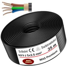 Jordkabel strömkabel från 5 m till 100 m NYY-J 5 x 2,5 mm² elkabel för utomhusbruk (35 m)