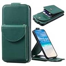 BaiFu Läderplånbok fodral för Motorola Moto G34 5G, med korthållare, plånboksfodral för Motorola Moto G34 5G-grön