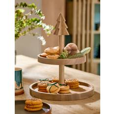 Next Natural Christmas Tree Two Tier Serving Stand