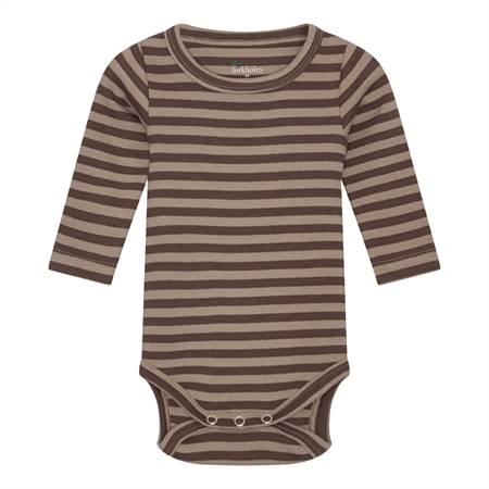 BIRKHOLM Stribet Rib Body Kashmir Brun & Chokolade Brun