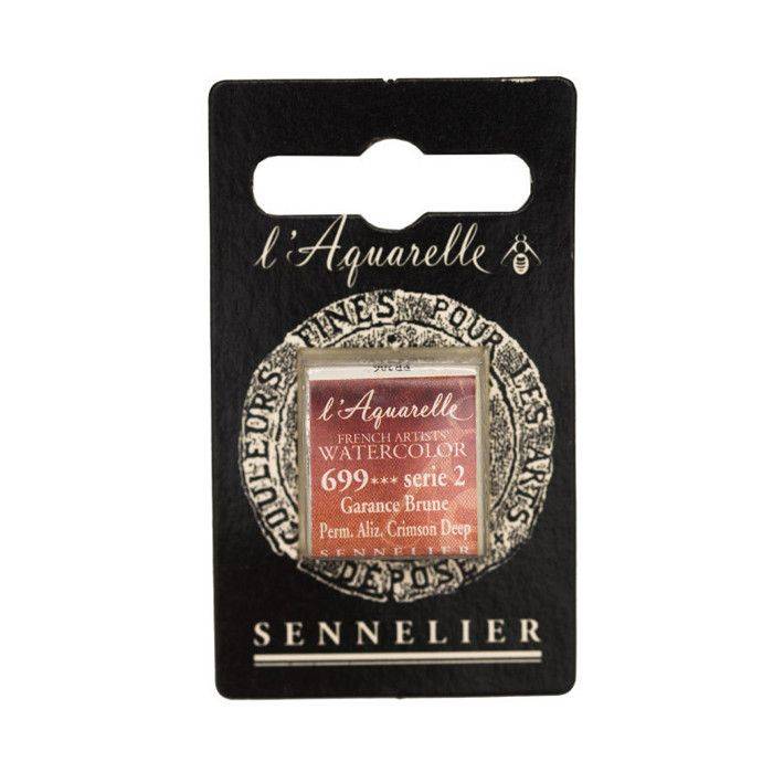 Aquarelle - Sennelier - S2 - Alizarine Crimson profonde (699) - Demi Pan - Haute qualité