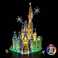 BRIKSMAX LED-belysningskit för LEGO-43222 Disney Castle (fjärrkontrollversion) – kompatibel med Lego Disney byggstenar modell – inkluderar inte Lego-set