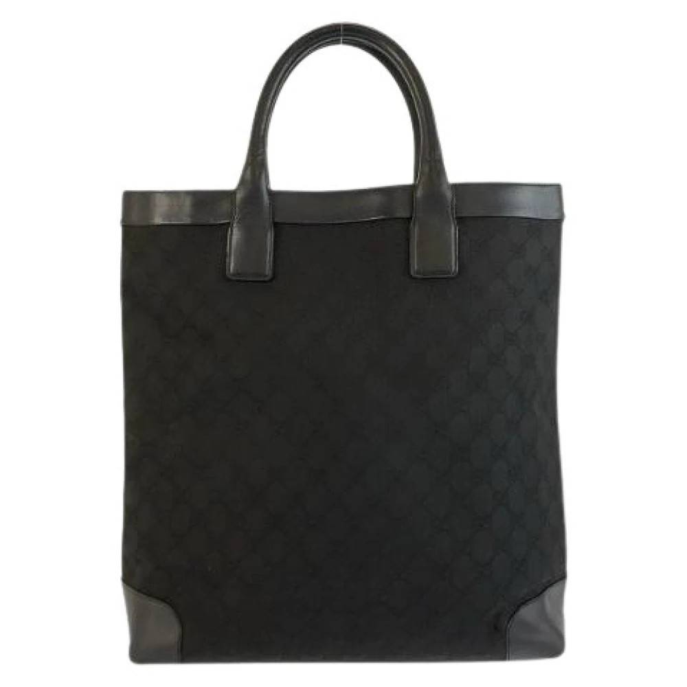 Gucci Vintage Pre-owned GG Canvas Læder Tote Bag - Vintage - Dame - Sort - ONE SIZE - Læder