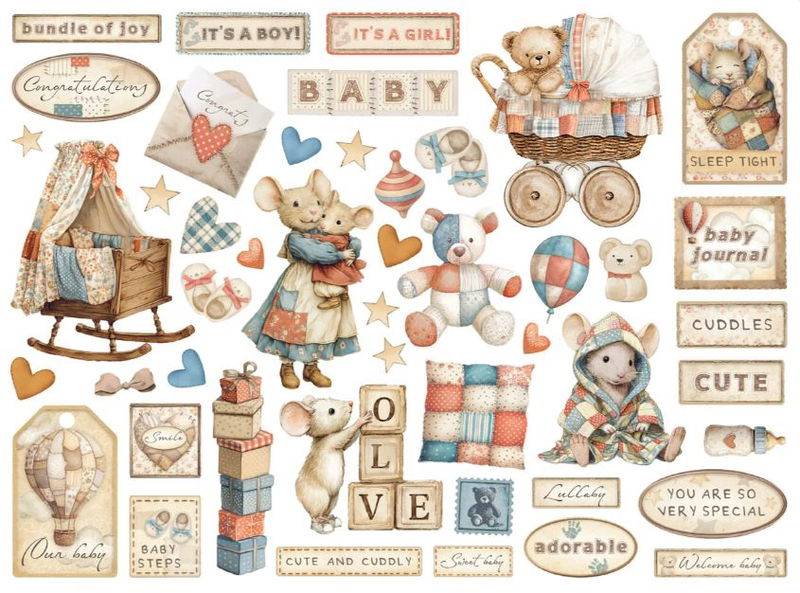 Stamperia - Die Cuts 47pcs DFLDC125 - Baby