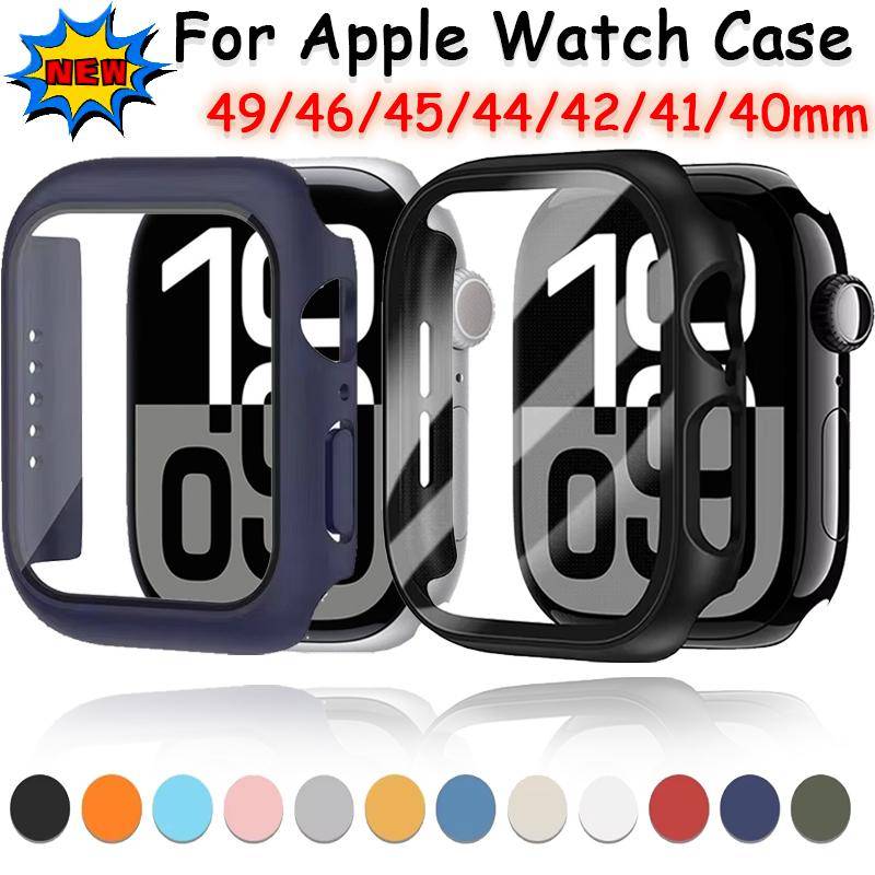 Case+Glass For Apple Watch Ultra 3/2 49mm S11-10 42mm 46mm 9/8/6/5/SE3 Screen Cover iWatch 45mm 41mm 44mm 40mm Protective Shell 7