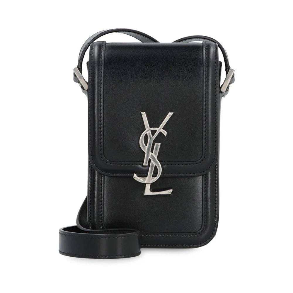 Saint Laurent - Läder Telefonfodral med Axelrem Väskor - Herr - ONE Size - Läder