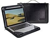 Broonel Svart läder laptop messengerfodral – kompatibel med Acer Chromebook 315 pekskärm 15,6 tum