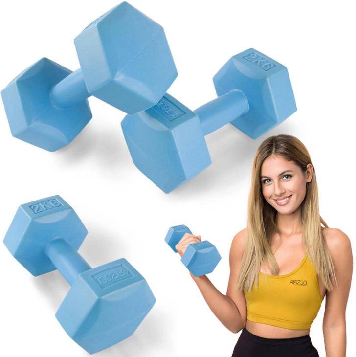 4FIZJO HEXAGONAL Dumbbells - 2 pcs Blue 2kg