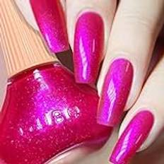 Snabbtorkande enfärgat nagellack med krämig finish – vattenbaserat nagellack för gör-det-själv nageldesign – giftfritt snabbtorkande nagellack, ingen UV-nagellampa, nagellack (rosapulver, 1 x)