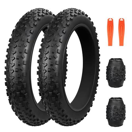 ZUKKA 20 x 4,0 Heavy Duty hopfällbara E-cykeldäck, Fat Tire Grass, kompatibla däck för elcyklar, mountainbike, City Bikes, 20 x 4,0, svart