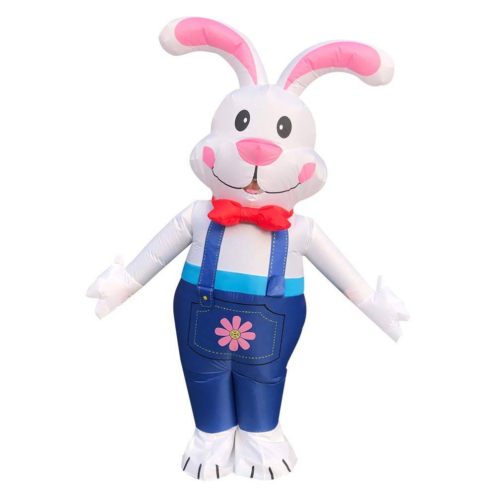 Aufeeky Rabbit Animal Halloween Fun Costume for Animal Rabbit Kigurumi, Costume, Cosplay, Adult, Air-Fillable, Lightweight, One-Piece Suit, Adults,