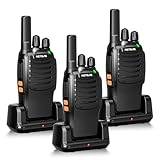Retevis H777 Walkie Talkie Professional, Bärbara Walkie Talkies Licens Gratis Uppladdningsbar USB C, VOX, En Key Pairing, LED-Ficklampa, Squelch, Walkie-Talkie för Familjen, Cykling (Svart, 3 St)