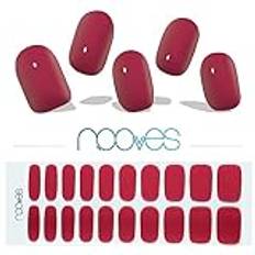 NOOVES NAILS Premium förvägda Gel Nail Sheets - Strawberry - Röd | Halvformad Gel Nail Strips | Semipermanenta Nagelklistermärken på Gel| Gel Nail stickers| Gel naglar Klistermärken