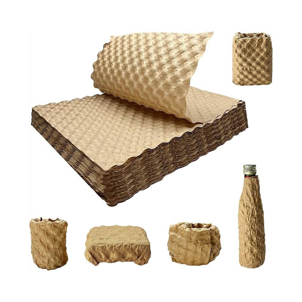 100PCS Paper Bubble Wrap, 29x38cm Lengthen Eco Cushioning Wrap, Alternative to Plastic Bubble Wrap Filler for Packing