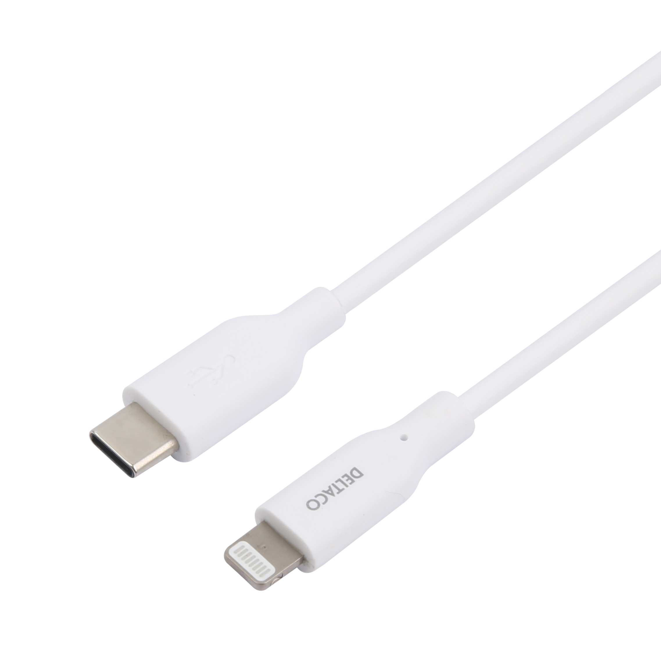 Laddkabel Deltaco USB-C till Lightning MFi-certifierad, vit, 1 m (1m)