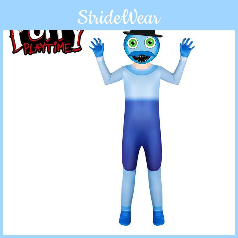 Lekstund Huggy Poppy Wuggy Pappa Cosplay Jumpsuits Mask Fest Kostym Outfits cm blue