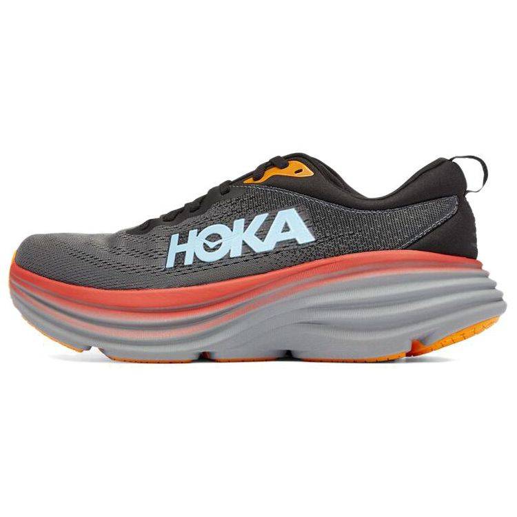 HOKA Bondi 8 Antracitblå Röd Herr Sneakers Grå Castlerock 1123202-ACTL 43