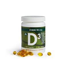 Grønne dfi vitaminer - D3-vitamin 90 mcg - 120 kapsler