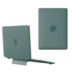 MacBook Air 15 M3 / Air 15 M2 (2024/2022) - Hard cover til front og bagside med Kickstand - Midnatsgrøn