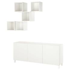 IKEA - BESTÅ / EKET tv-/opbevaringskombination, hvid/Lappviken/Stubbarp, 180x42x220 cm