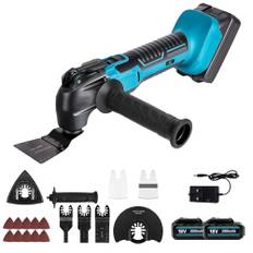Batteridriven multifunktionsverktyg, oscillerande multiverktyg för Makita 18V Li-Ion batteri, elektriskt oscillerande verktyg 6 hastigheter justerbar med två 3 000 mAh batterier