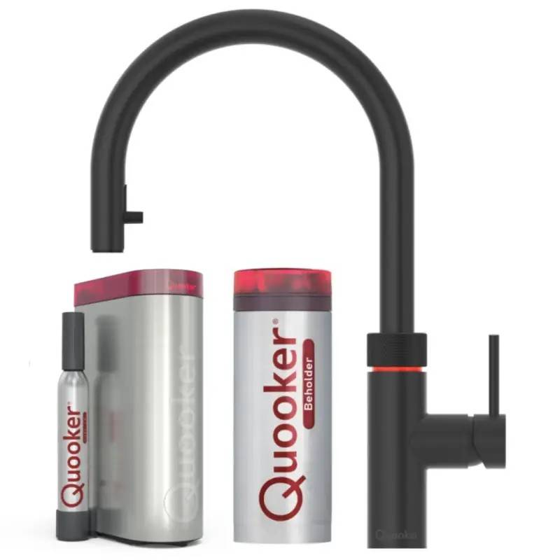 Quooker Flex Round sort 5 i 1, inkl. Pro3 beholder & Cube køler
