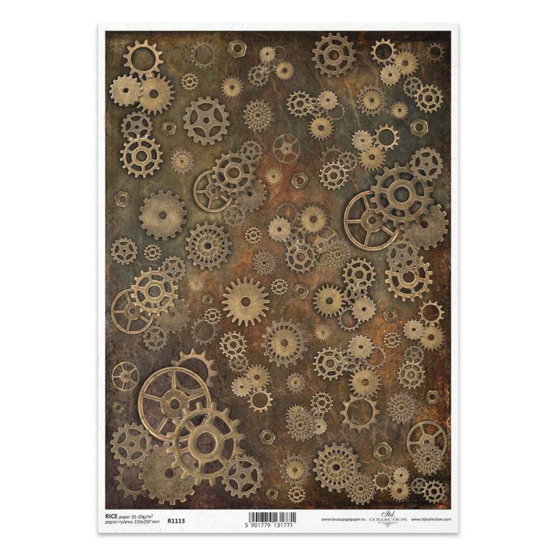 Itd Collection - Rice paper - rispapir - A4 - 1 ark - Tandhjul