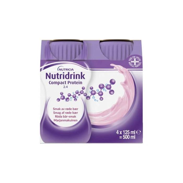 Nutridrink Compact Protein Røde Bær - 4 x 125 ml